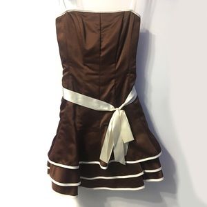 Satin strapless cocktail dress